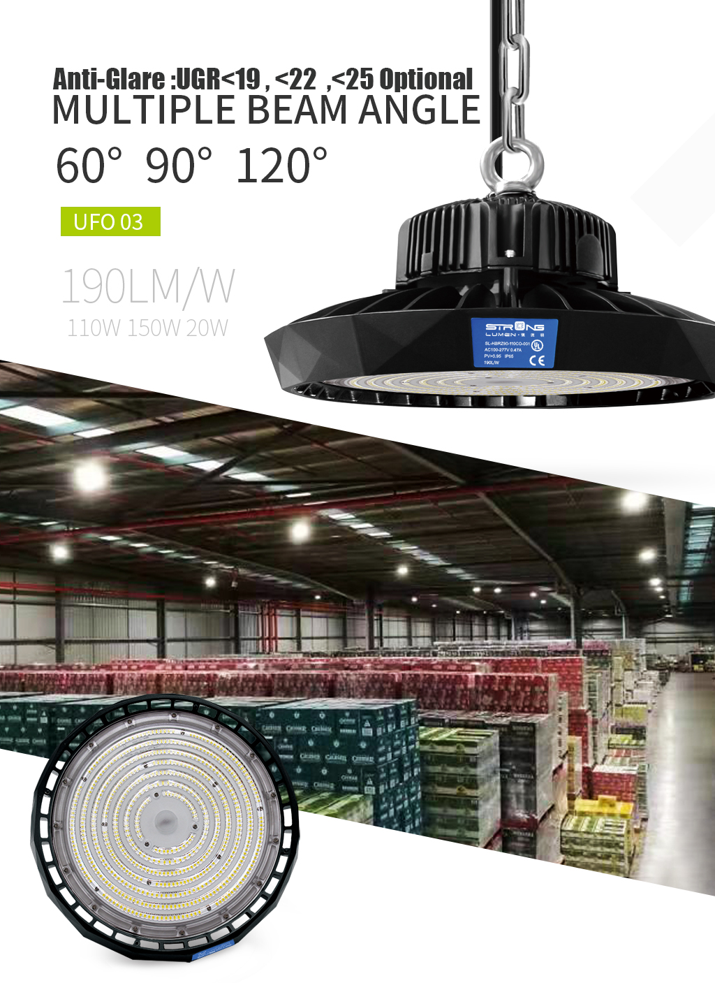 190lm/w UFO Highbay -China Factory_T5 LED Tube Light_T8_Panel  Light_fluorescent Manufacturer【Strong Lumen】_focus on high lumen